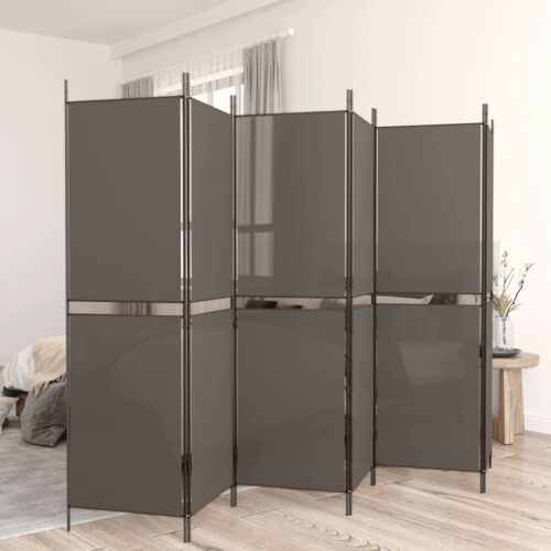 6-Panel Room Divider Anthracite 300x220cm Fabric - Image 8