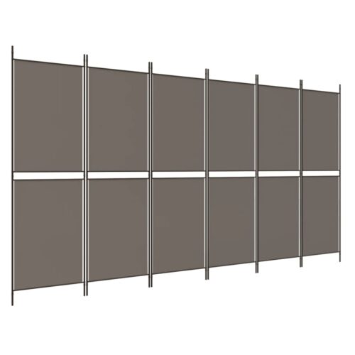 6-Panel Room Divider Anthracite 300x220cm Fabric - Image 2