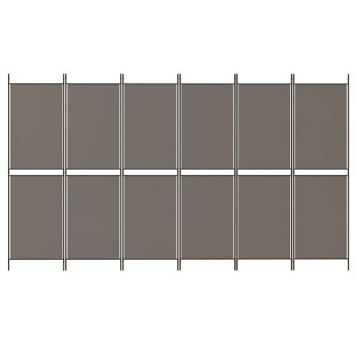 6-Panel Room Divider Anthracite 300x220cm Fabric - Image 3