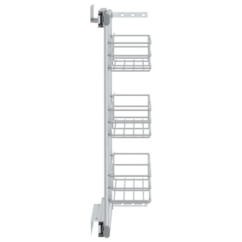 3-Tier Pull-Out Kitchen Wire Basket Silver 47x15.5x55.5 cm - Image 6