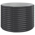 Garden Raised Bed Powder-coated Steel 100x100x68cm Anthracite