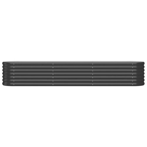 Garden Raised Bed Powder-coated Steel 224x40x36cm Anthracite - Image 3