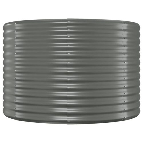 Garden Raised Bed Powder-Coated Steel 100x100x68cm Grey - Image 3