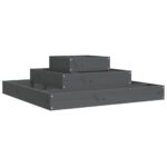 Planter Grey 80x80x27cm Solid Wood Pine