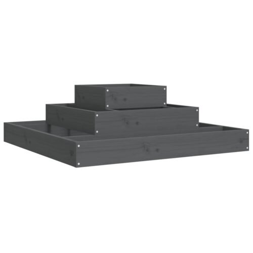 Planter Grey 80x80x27cm Solid Wood Pine