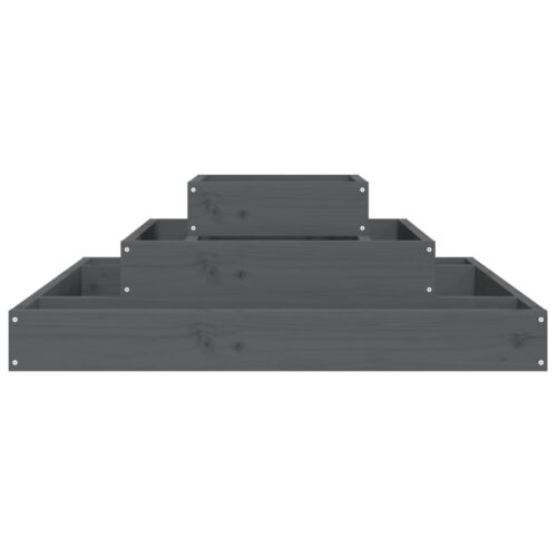 Planter Grey 80x80x27cm Solid Wood Pine - Image 4