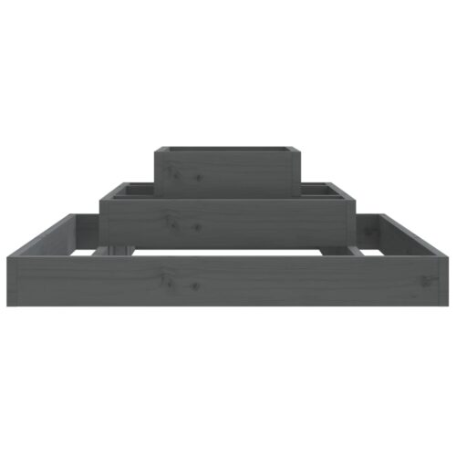 Planter Grey 80x80x27cm Solid Wood Pine - Image 5