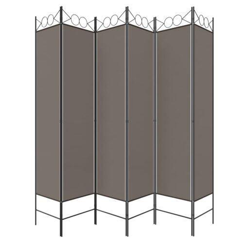 6-Panel Room Divider Folding Fabric Privacy Screen Stand Anthracite 240x200cm - Image 4
