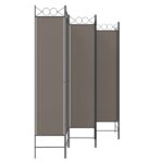 6-Panel Room Divider Folding Fabric Privacy Screen Stand Anthracite 240x200cm