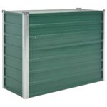 Garden Raised Bed Galvanised Steel 100x40x77cm Green