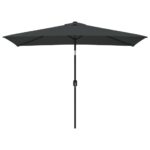 Outdoor Parasol with Metal Pole 300x200cm Anthracite