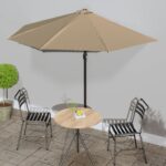 Balcony Parasol with Aluminium Pole Taupe 300x155cm Half