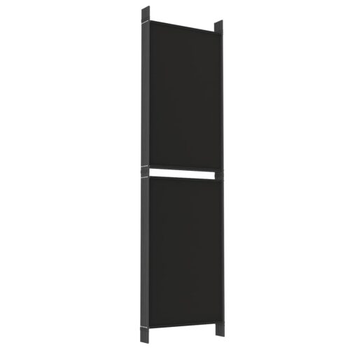 6-Panel Room Divider Folding Wall Privacy Screen Stand Fabric Black 300x180cm - Image 6