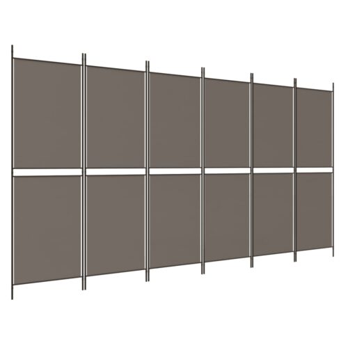6-Panel Room Divider Folding Fabric Privacy Screen Stand Anthracite 300x200cm - Image 2