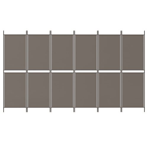 6-Panel Room Divider Folding Fabric Privacy Screen Stand Anthracite 300x200cm - Image 3