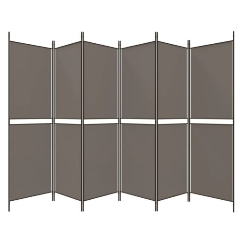 6-Panel Room Divider Folding Fabric Privacy Screen Stand Anthracite 300x200cm - Image 5
