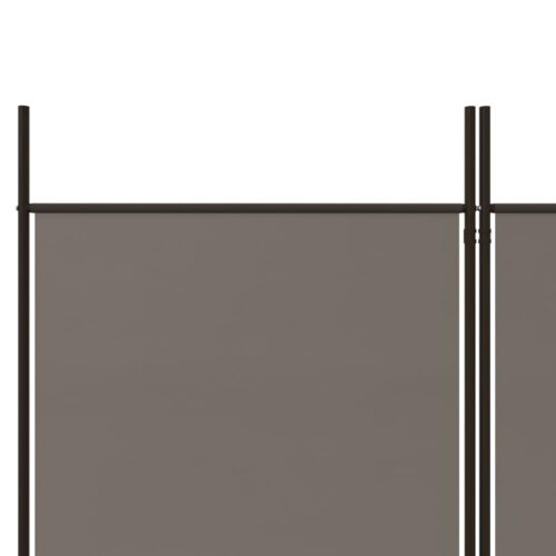6-Panel Room Divider Folding Fabric Privacy Screen Stand Anthracite 300x200cm - Image 7