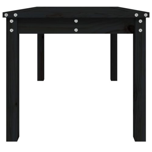 Garden Table Black 82.5x50.5x45cm Solid Wood Pine - Image 6