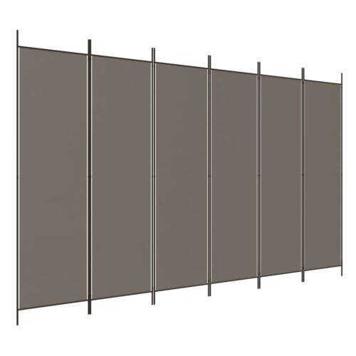 6-Panel Room Divider Anthracite 300x220cm Fabric - Image 2