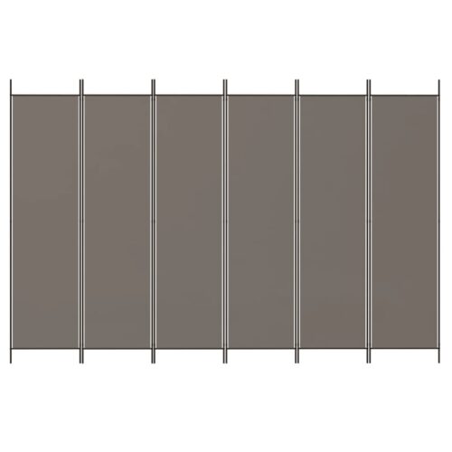 6-Panel Room Divider Anthracite 300x220cm Fabric - Image 3