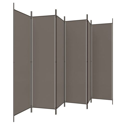 6-Panel Room Divider Anthracite 300x220cm Fabric - Image 4