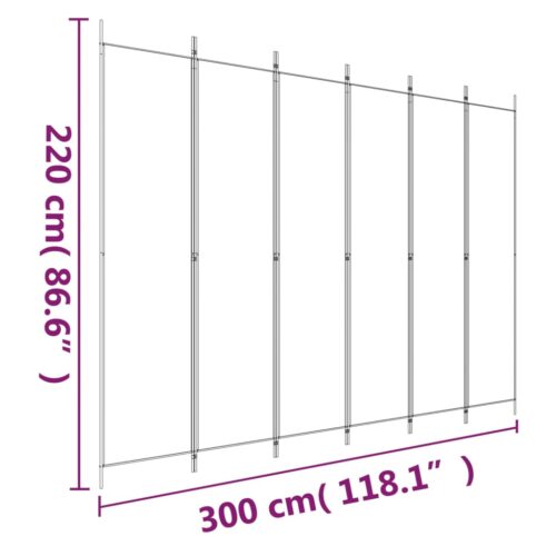 6-Panel Room Divider Anthracite 300x220cm Fabric - Image 8