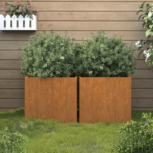 Planters 2pcs 42x40x39cm Corten Steel - Image 2