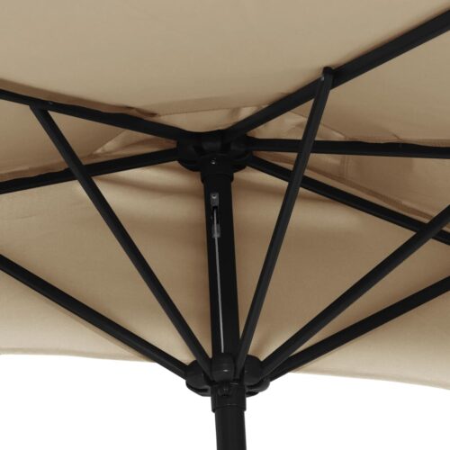 Balcony Parasol with Aluminium Pole Taupe 270x144cm Half - Image 6