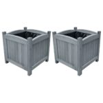 Garden Raised Beds 2pcs 30x30x30cm Solid Firwood
