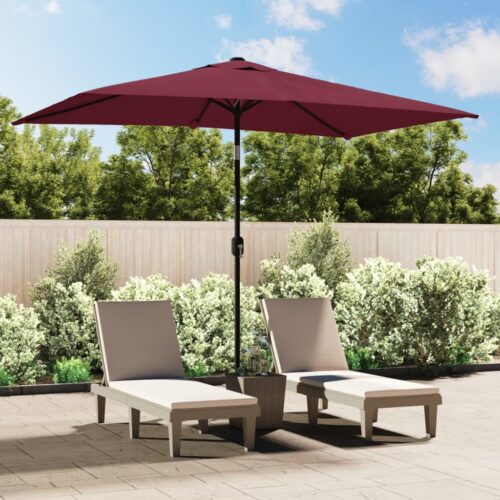 Outdoor Parasol with Metal Pole 300x200cm Bordeaux Red - Image 9