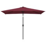 Outdoor Parasol with Metal Pole 300x200cm Bordeaux Red
