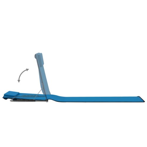 Folding Beach Mats 2pcs Steel Fabric Blue - Image 6