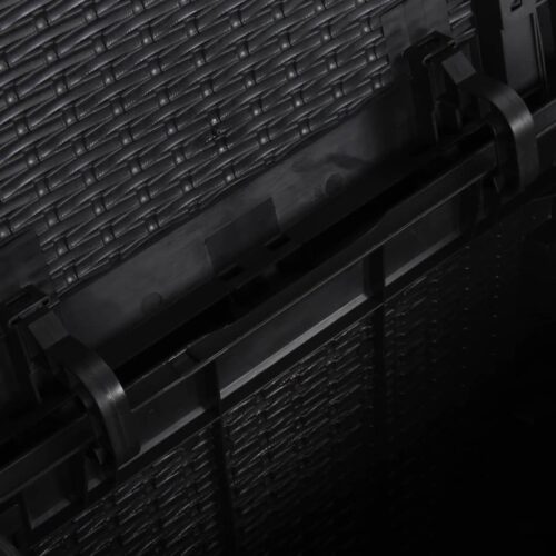 Garden Storage Box 90L Black PP Rattan - Image 5