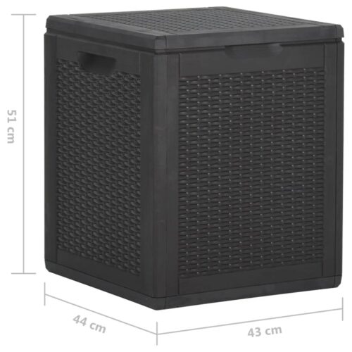 Garden Storage Box 90L Black PP Rattan - Image 7