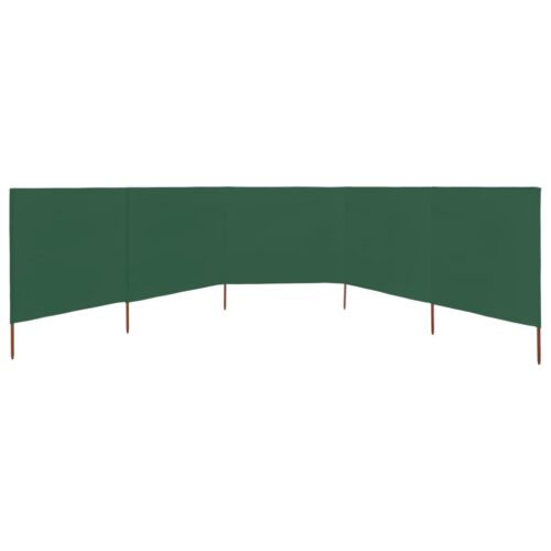 5-panel Wind Screen Fabric 600x120cm Green - Image 3