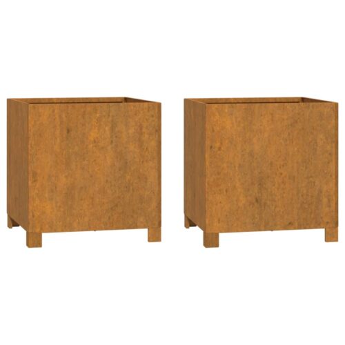 Planters with Legs 2pcs Rusty 42x40x43cm Corten Steel - Image 2