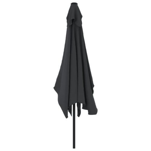 Outdoor Parasol with Metal Pole 300x200cm Black - Image 4
