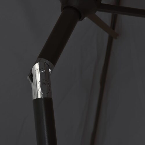 Outdoor Parasol with Metal Pole 300x200cm Black - Image 6