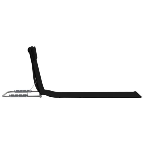 Folding Beach Mats 2pcs Steel Fabric Black - Image 3