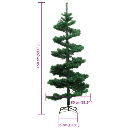 Swirl Pre-lit Christmas Tree with Stand Green 150cm PVC - Image 10