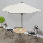 Balcony Parasol with Aluminium Pole Sand 300x155cm Half