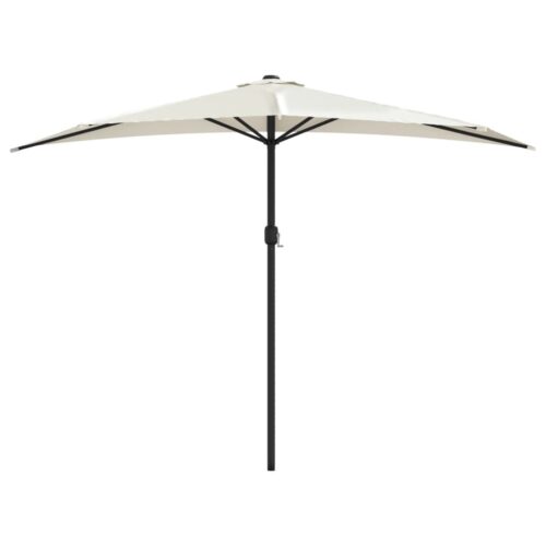 Balcony Parasol with Aluminium Pole Sand 300x155cm Half - Image 3