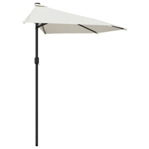Balcony Parasol with Aluminium Pole Sand 300x155cm Half - Image 4