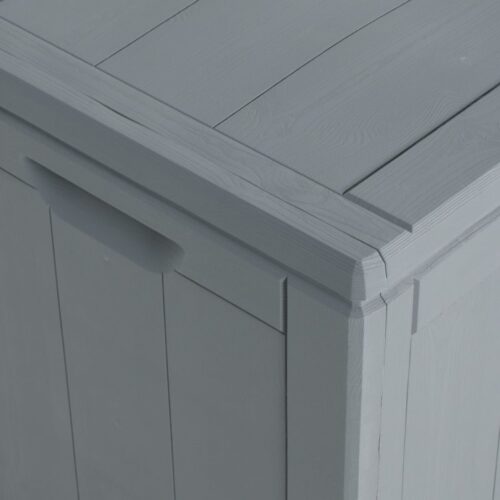 Garden Storage Box 90L Grey PP Rattan - Image 6