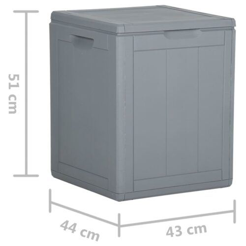 Garden Storage Box 90L Grey PP Rattan - Image 7