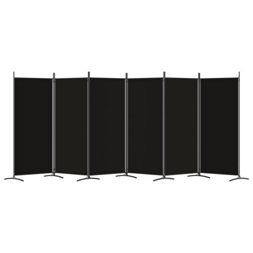 6-Panel Room Divider Black 520x180cm Fabric - Image 4