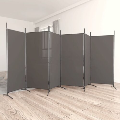 6-Panel Room Divider Anthracite 520x180cm Fabric - Image 9