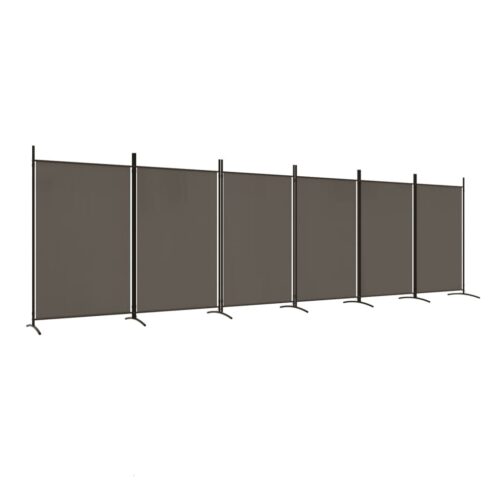 6-Panel Room Divider Anthracite 520x180cm Fabric - Image 2