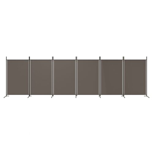 6-Panel Room Divider Anthracite 520x180cm Fabric - Image 3