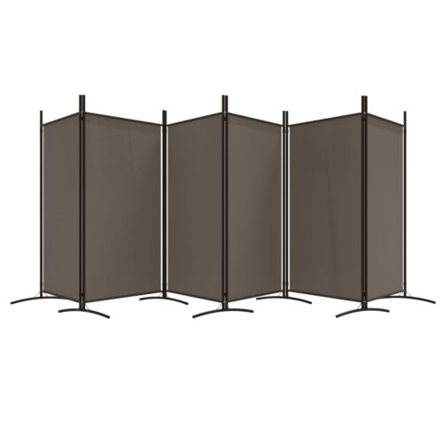 6-Panel Room Divider Anthracite 520x180cm Fabric - Image 5